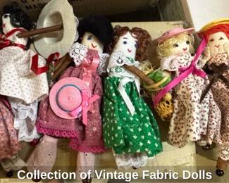Collection of Vintage Fabric Dolls