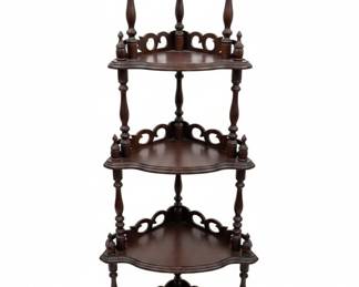 Victorian Style Tiered Corner Etagere Shelf