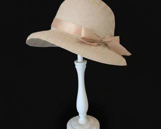 Woven Straw Sun Hat with Ribbon