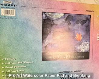 Pro Art Watercolor Paper Pad and Bienfang Calligraphic Parchment Paper