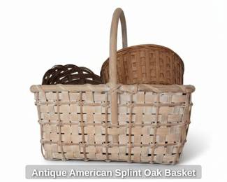 Antique American Splint Oak Basket