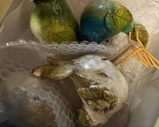Ceramic and Glass Bird Figurines and Napkin Rings fourth image