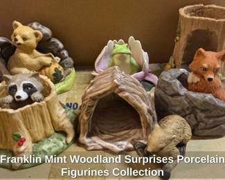 Franklin Mint Woodland Surprises Porcelain Figurines Collection