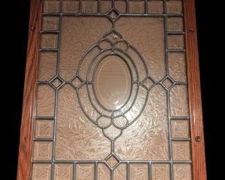 Oak Framed Stained Glass Panel