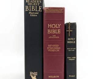 Collection of Bibles and Decorative Bookends second image