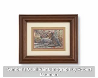 Gambels Quail Pair Lithograph by Robert Bateman