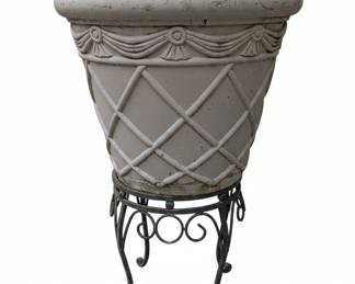 Decorative Garden Urns with Metal Stand