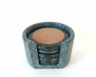 Marble Coaster Set with Holder