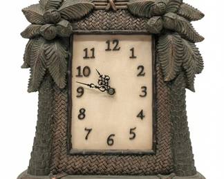 Tropical Leaf Motif Mantel Clock