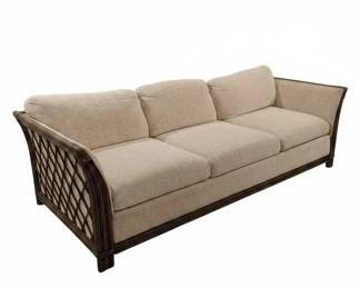 Braxton Culler Wicker and Upholstered Sofa