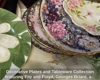 Decorative Plates and Tableware Collection featuring Fitz and Floyd, Georges Briard, and Imaristyle pieces fifth image