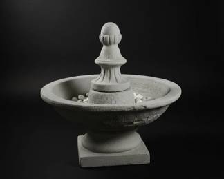 Concrete Tiered Fountain with Pedestal