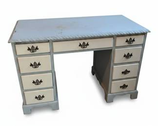 Vintage KidneyShaped Vanity Desk with Drawers