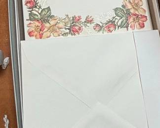 Floral Stationery Set, American Greetings Christmas PopUp Cards, and Tea Time Recipe Book