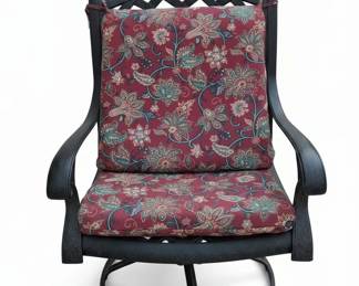 Outdoor Swivel Rocker Chair with Floral Cushions B