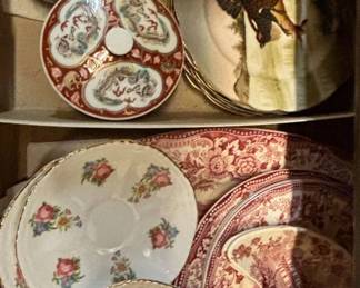 Vintage China Plates and Saucers with Royal Albert and Transferware Patterns