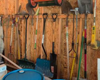 Garden Tools and Tool Rack