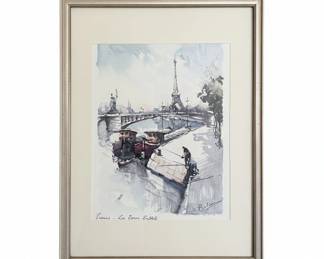 Lucien Delarue Parisian Scene Watercolor Art Prints Set of fifth image