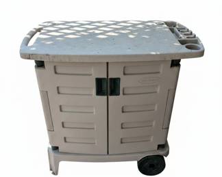 Suncast Outdoor Serving and Grilling Prep Station with Wheels