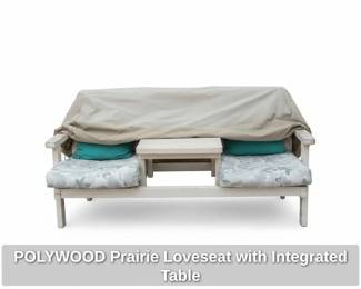 POLYWOOD Prairie Loveseat with Integrated Table
