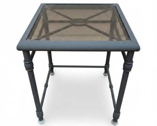 Set of Two Vintage Faux Bamboo Nesting Side Tables with Smoked Glass Tops