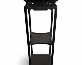 Antique Chinese Carved Blackwood Plant Stand