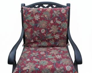 Outdoor Swivel Rocker Chair with Floral Cushions