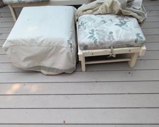 Outdoor Patio Furniture Set with Ottoman and Side Table