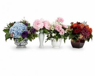 92 ArtificialFloralArrangementCollectioninDecorativeVases4Piece