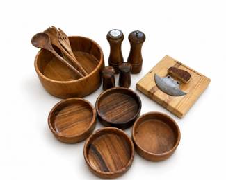 71 MidCenturyTeakWoodenKitchenwareCollection