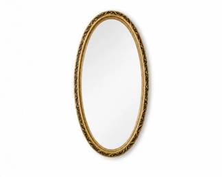 115 LargeVintageGoldGiltOvalWallMirror