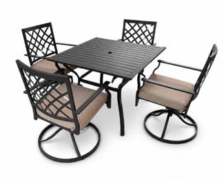 135 4PersonOutdoorPatioDiningSetwSwivelChairs