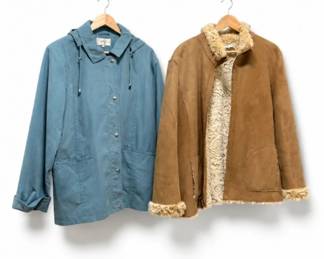 125 WomensJacketPairRainJacketFauxShearlingCoat