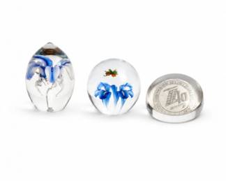 13 ArtGlassPaperweightCollectionofThree