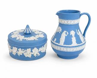 6 WedgwoodJasperwareBoxCreamPitcherEngland