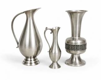16 VintagePewterBudVasePitcherDecorSet