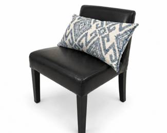 45 ModernBlackFauxLeatherAccentChairPillow