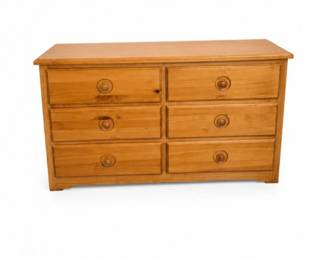 51 VintageSixDrawerPineDresserChest