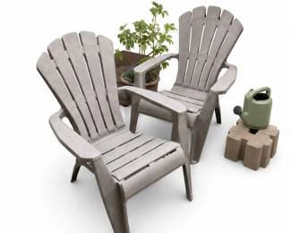 49 PairPolywoodAdirondackPatioChairsGray