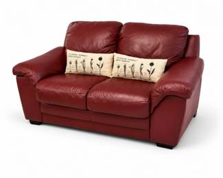 35 BurgundyLeatherLoveseat
