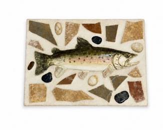 11 HandcraftedSalmonWallArtMosaicPlaque