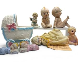 Lefton Kewpie Figurine, Relpo Carriage Planter, More