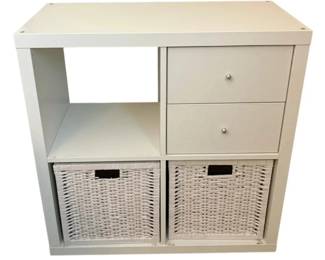 IKEA White KALLAX Cube Bookcase w Drawers