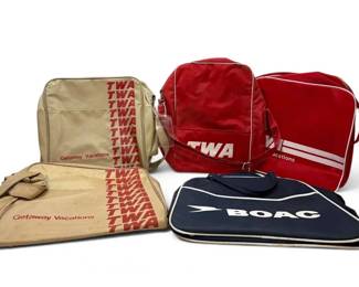 TWA BOAC Airline Luggage Bags