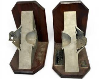 Aluminum Crater Impacted Bookends
