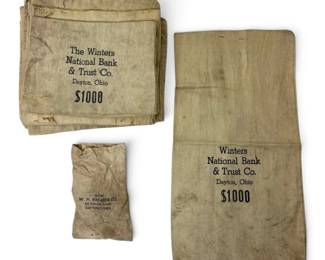 Vintage National Bank Money Bags