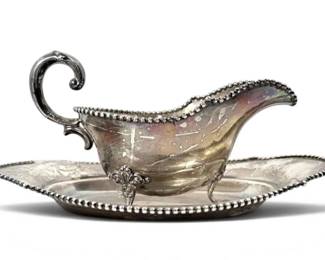 Sterling Silver Gravy Boat Small Plate 216g Total