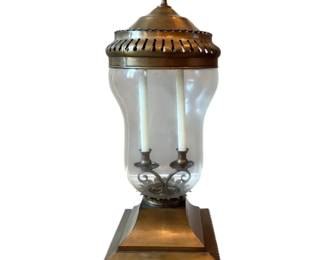 Metal Glass Hurricane Candleholder