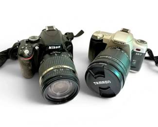 Nikon D5100 Digital Camera Pentax Zx7 Film Camera w Camera Bags