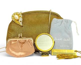Judith Leiber Gold Toned Clutch With Shrimp Clasp